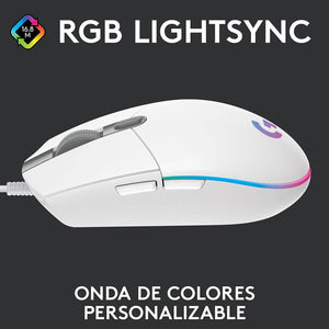 Mouse Gamer LOGITECH G203 RGB Lightsync 8000 DPI 6 Botones Blanco 910-005794