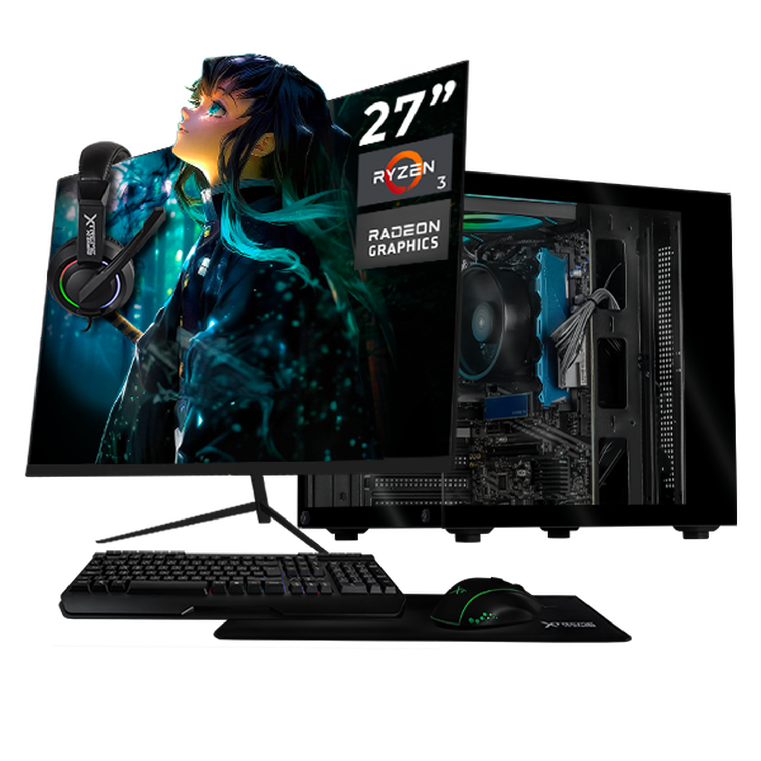 Ryz Rafeno Computadora Escritorio Completa Xtreme PC Gaming AMD Radeon Vega 8 Ryz ...