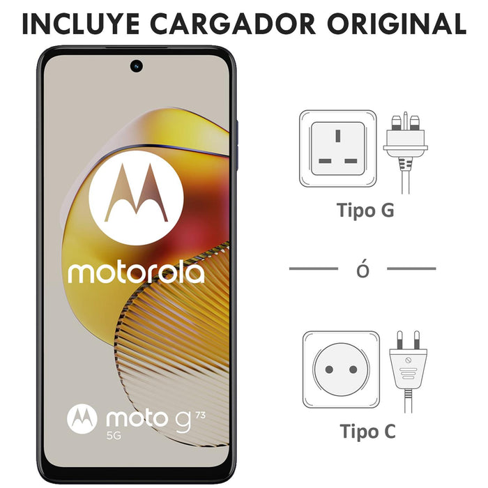 Celular MOTOROLA Moto G73 5G 8GB 256GB 6.5" FHD+ 120Hz 50MP Azul + Audifonos Internacional