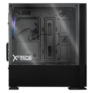 Gabinete Gamer XTREME PC GAMING Air Flow Micro Torre Micro ATX 3 FAN Mesh Cristal Templado ARGB Negro