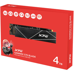 Unidad de Estado Solido SSD M.2 4TB XPG GAMMIX S70 BLADE NVMe PCIe 4.0 7400/6600 MB/s AGAMMIXS70B-4T-CS