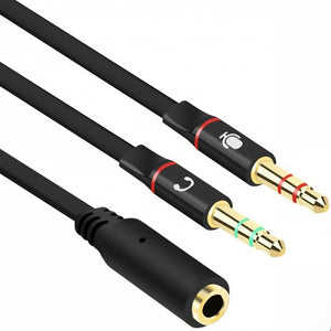 Cable Divisor Audio XTREME PC GAMING 3.5mm Dual Macho a Hembra Negro