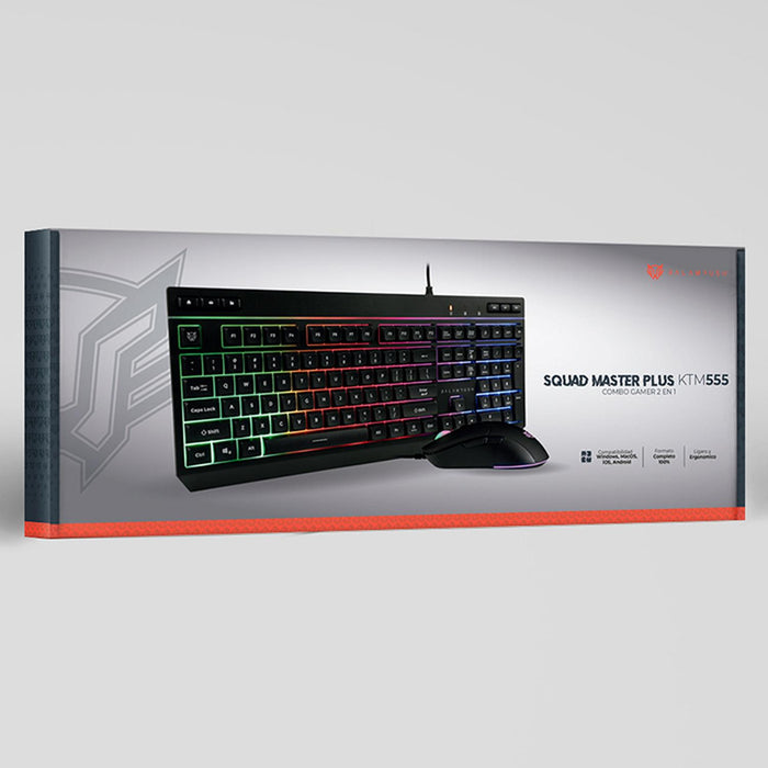 Kit Teclado y Mouse Gamer BALAM RUSH SQUAD MASTER PLUS KTM555 Alambrico USB RGB Negro BR-936286