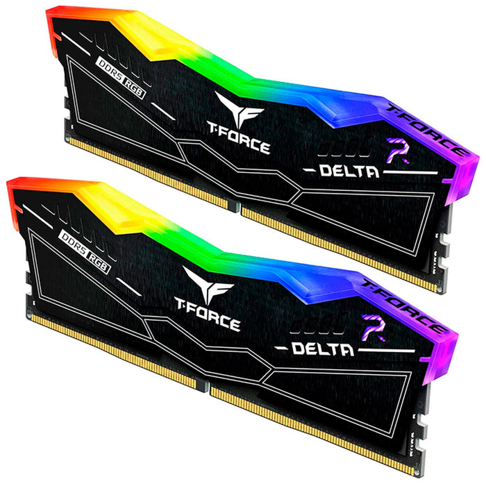 Memoria RAM DDR5 32GB 5200MT/s TEAMGROUP T-FORCE DELTA RGB 2x16GB Negro FF3D532G5200HC40CDC01