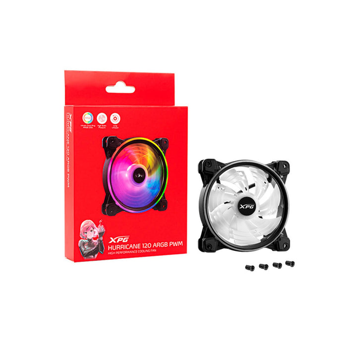 Ventilador PC XPG HURRICANE 120mm ARGB PWM 4 pines 2000RPM Negro HURRICANE120ARGBPWM-BKCWW