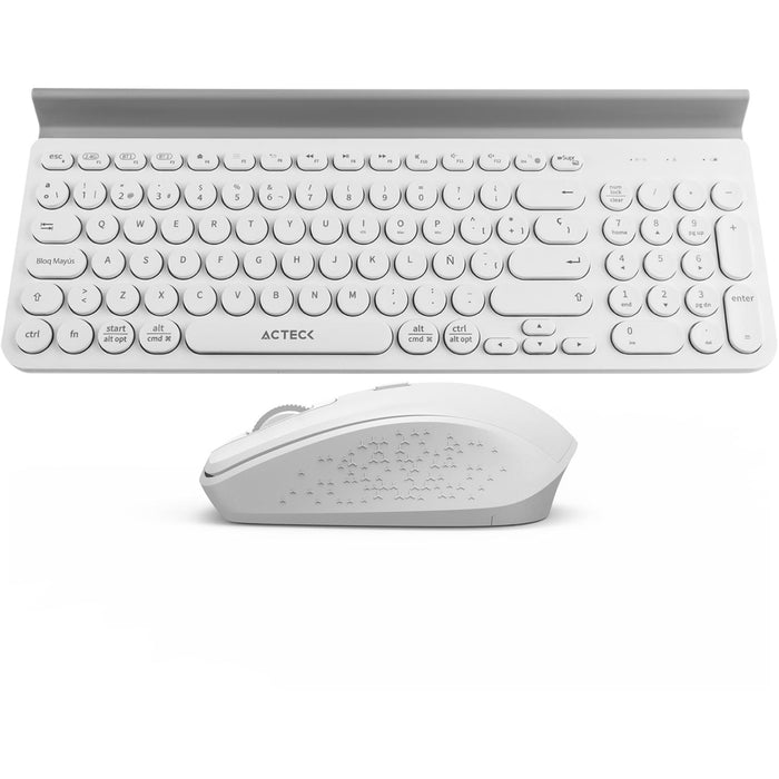 Kit Teclado y Mouse Inalambrico ACTECK 2.4GHz 1600DPI Blanco