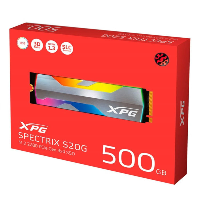 Unidad de Estado Solido SSD M.2 500GB XPG SPECTRIX S20G NVMe PCIe 3.0 2500/1800 MB/s ASPECTRIXS20G-5