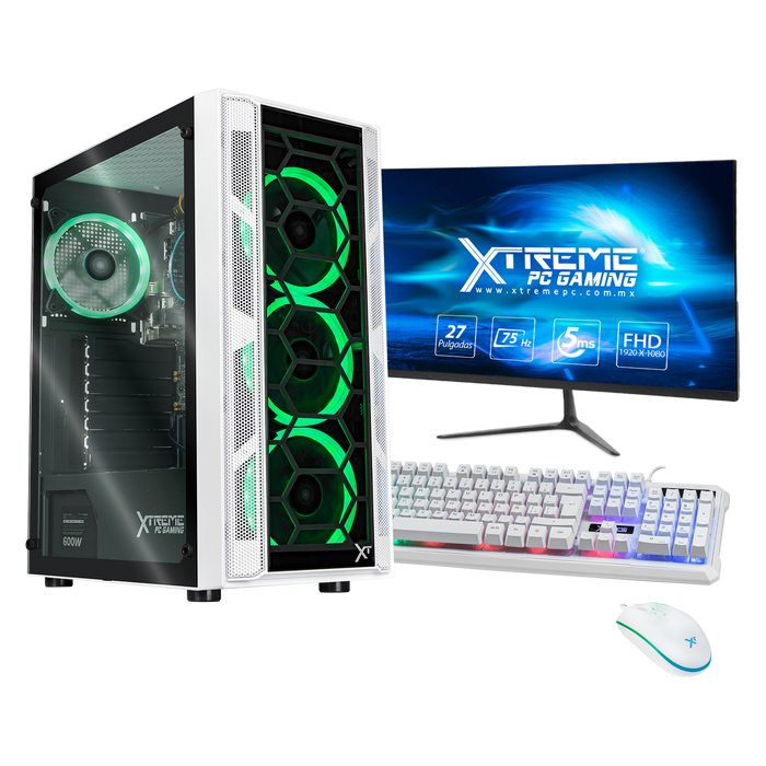 Xtreme PC Gaming Computadora Intel Core I7 12700 16GB SSD 1TB Monitor 27 WIFI White