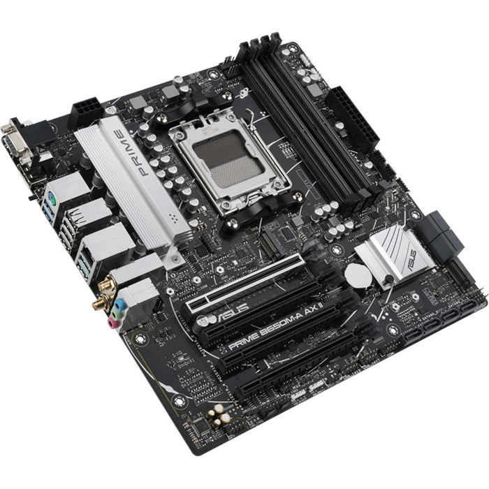 Tarjeta Madre ASUS PRIME B650M-A AX II AM5 4x DDR5 2x M.2 PCIe 5.0 USB-C Micro ATX