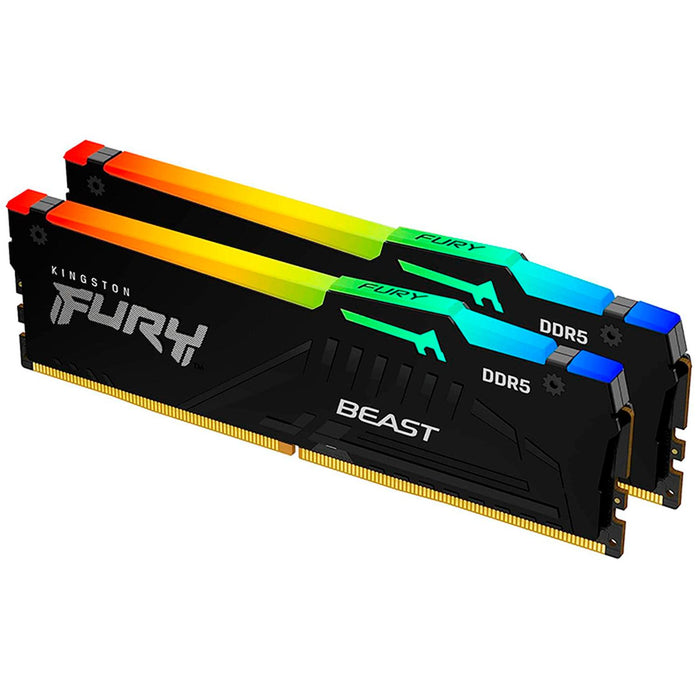 Memoria RAM DDR5 64GB 5600MT/s KINGSTON FURY BEAST RGB 2x32GB Negro KF556C36BBEAK2-64