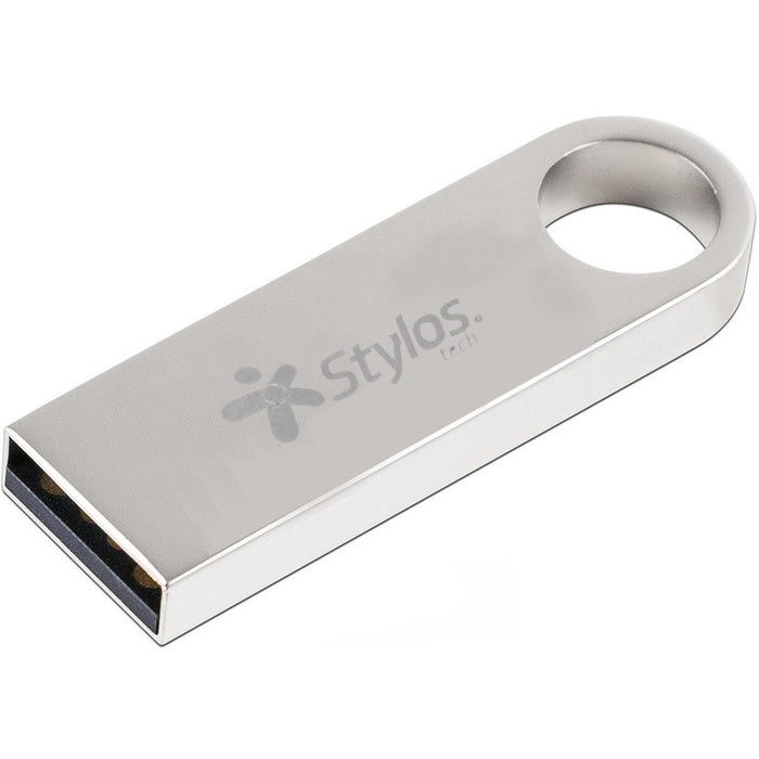 Memoria USB 16GB STYLOS Metalica Plata Flash Drive USB 2.0