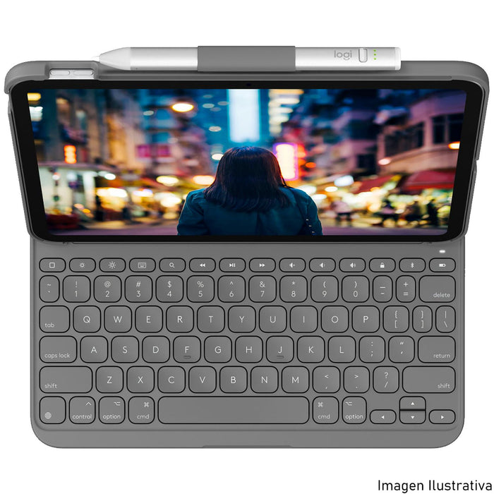 Funda LOGITECH Slim Folio Teclado Compatible iPad 10 Gen 10.9" Gris