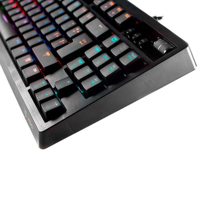 Teclado Gamer Mecanico VSG Quasar Switch Cafe RGB Negro VG-K387-BLK-BRW