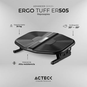 Reposapies de escritorio de oficina ACTECK ERGO TUFF ER505 Ajustable Inclinacion AC-937313