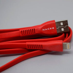 Cable USB NACEB NA-0102 Lightning 1metro 2.0 Rojo NA-0102R
