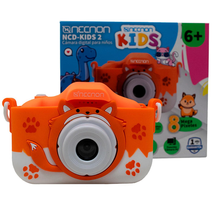 Camara Digital KIDS NECNON NCD-KIDS2 8MP Contra Golpes Zorro + Micro SD 32GB NBCKN406ZO-V2