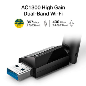 Adaptador Inalambrico USB TP-LINK ARCHER T3U Plus Dual Band AC1300