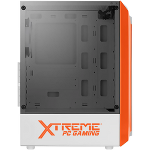 Gabinete Gamer XTREME PC GAMING AMD Radeon Edition CXTAMBIOG Media Torre ATX/Micro ATX/ITX Fan 1x120mm Cristal Templado RGB Naranja
