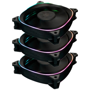 Kit 3 Ventiladores Gamer IN WIN SIRIUS Extreme ASE120 120mm RGB Negro