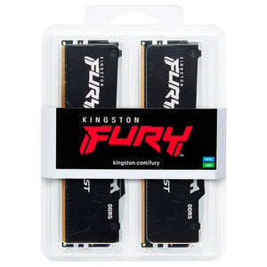 Memoria RAM DDR5 64GB 5200MT/s KINGSTON FURY BEAST RGB 2x32GB Negro KF552C36BBEAK2-64