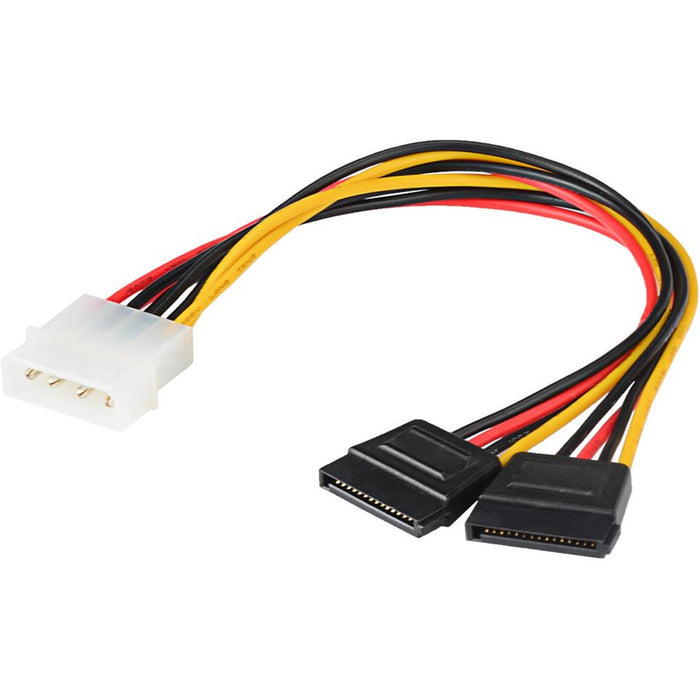 Cable de Poder BROBOTIX 2x SATA 4 pines Macho - Molex Hembra 15cm 102259