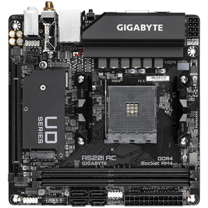 Tarjeta Madre GIGABYTE A520I AC AM4 DDR4 Mini-ITX Wi-Fi AC PCIe 3.0