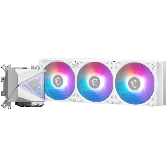 Enfriamiento Liquido MSI MAG CORELIQUID I360 WHITE ARGB PWM 3400RPM LGA 1851 AM5 Blanco