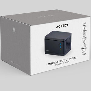 Regulador de Voltaje ACTECK RV1200 1200VA 8 contactos 2 USB