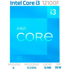 Procesador INTEL Core I3 12100F 4.3 GHz 4 Core 1700 BX8071512100F