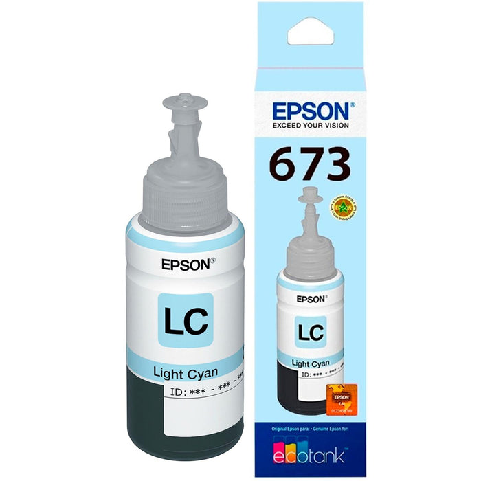 Botella Tinta EPSON T673 L800 L805 L810 L850 L1800 Cyan Light 70ml T673520-AL