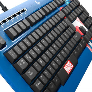 Teclado XTECH EDICION CAPITAN AMERICA USB Español Azul XTK-M401CA