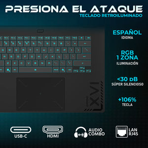 Laptop Gamer GIGABYTE Gaming A16 Nvidia GeForce RTX 5060 8GB Intel Core i7 13620H 16GB DDR5 1TB SSD Pantalla 16" IPS FHD+ 165Hz Teclado Español W11H-E Gaming AAA Streaming 3D Profesional