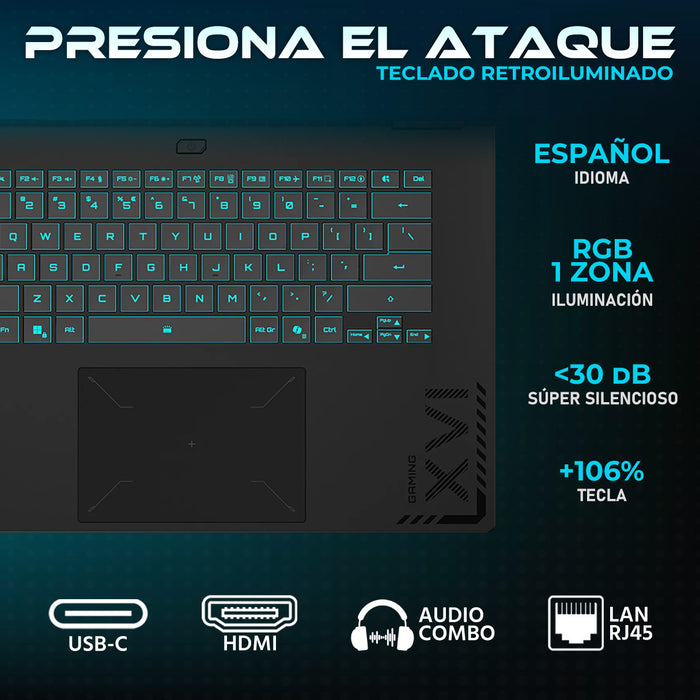Laptop Gamer GIGABYTE Gaming A16 Nvidia GeForce RTX 5060 8GB Intel Core i7 13620H 16GB DDR5 1TB SSD Pantalla 16" IPS FHD+ 165Hz Teclado Español W11H-E Gaming AAA Streaming 3D Profesional