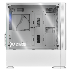 Gabinete Gamer XTREME PC GAMING Air Flow Micro Torre Micro ATX 3 FAN Mesh Cristal Templado ARGB Blanco