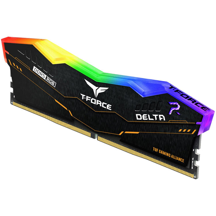 Memoria RAM DDR5 32GB 6400MT/s TEAMGROUP T-FORCE DELTA TUF GAMING ALLIANCE RGB 2x16GB Negro FF5D532G6400HC40BDC01