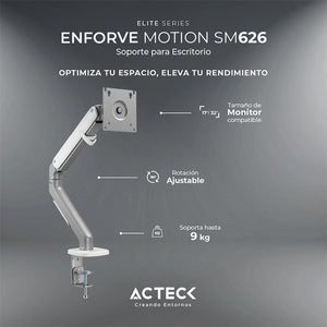 Brazo articulado para Monitor ACTECK ENFORCE MOTION SM626 hasta 32 pulgadas Ajustable AC-936569