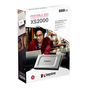 Unidad de Estado Solido SSD Externo 500GB KINGSTON XS2000 USB C 2000 MB/s SXS2000/500G
