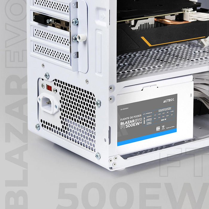 Fuente de Poder PC 500W ACTECK BLAZAR EVO FT500EW ATX Blanco ES-05001EW