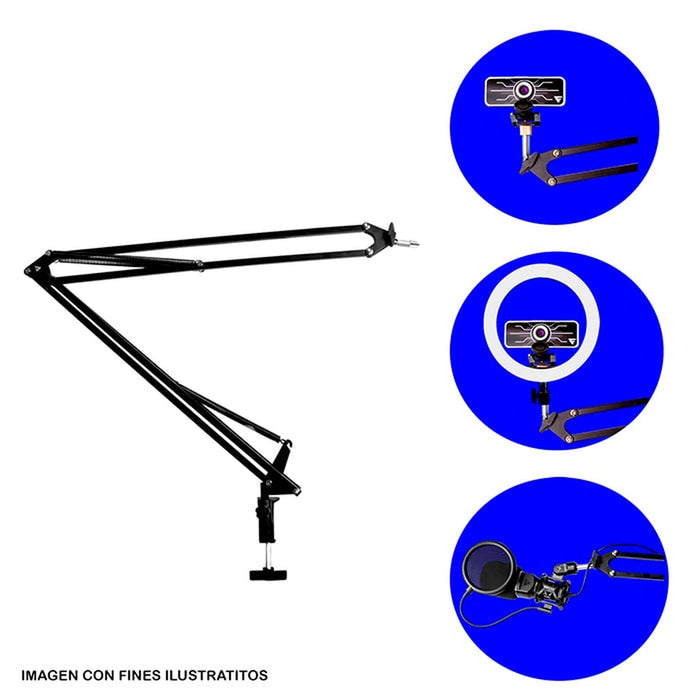Brazo para microfono Gamer GAME FACTOR MAG500 360° soporta 2kg