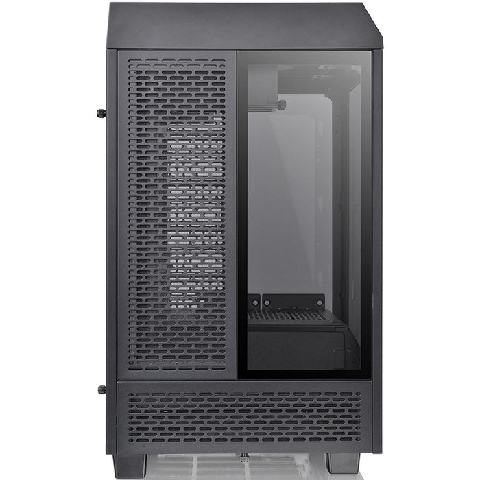 Gabinete Gamer THERMALTAKE The Tower 100 Mini ITX Mini Torre 2 Fan Cristal Templado USB-C Negro