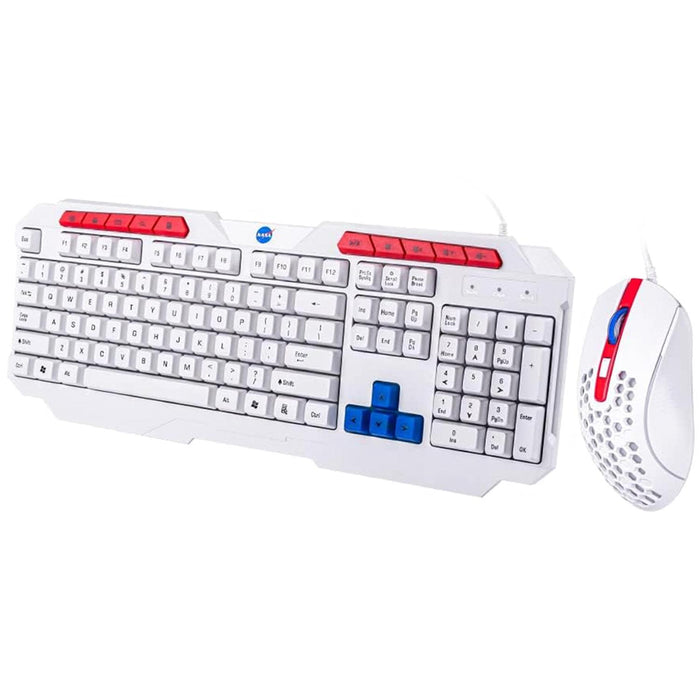 Kit Teclado y Mouse Gamer TECHZONE Alambrico 3600dpi 4 Botones RGB Blanco NS_GC02