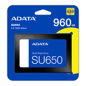 Unidad de Estado Solido SSD 2.5 960GB ADATA SU650 SATA III 520/450 MB/s ASU650SS-960GT-R
