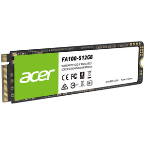 Unidad de Estado Solido SSD M.2 512GB ACER FA100 NVMe PCIe 3.0 3000/2700 MB/s BL.9BWWA.119