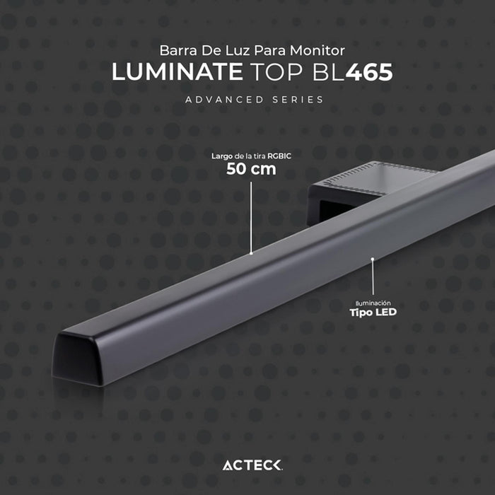 Barra de Luz para Monitor ACTECK LUMINATE TOP BL465 Ultradelgado Luz Ajustable USB Negro AC-934985