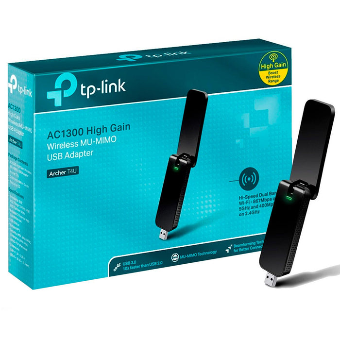 Adaptador Inalambrico USB TP-LINK ARCHER T4U Dual Band 802.11ac 1300Mbps