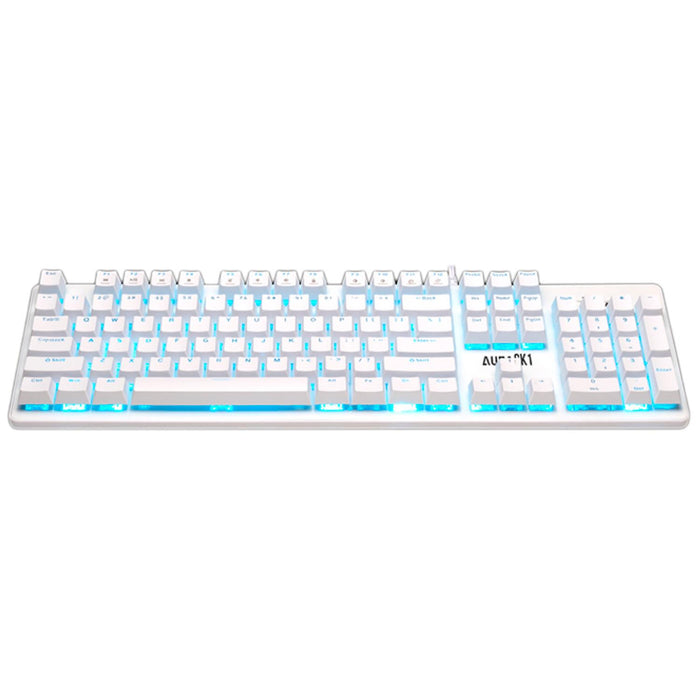 Teclado Gamer Mecanico GAMDIAS AURA GK1 Switch Red USB Iluminacion LED Blanco