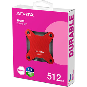 Unidad de Estado Solido SSD Externo 512GB ADATA SD620 USB 3.2 Xbox PS5 Rojo SD620-512GCRD
