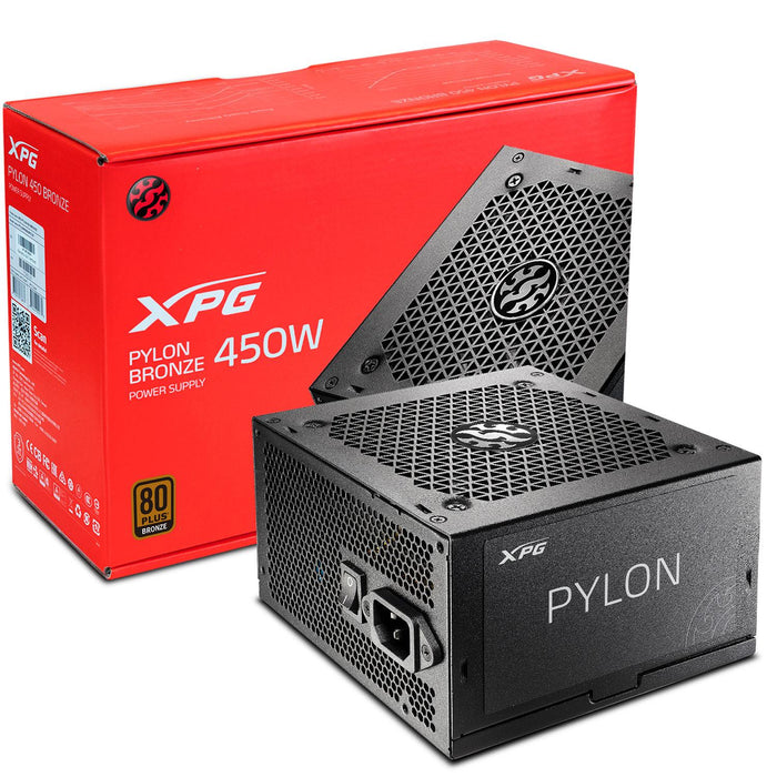 Fuente De Poder PC 450W Gamer XPG PYLON 80 Plus Bronze PYLON450B-BKCUS