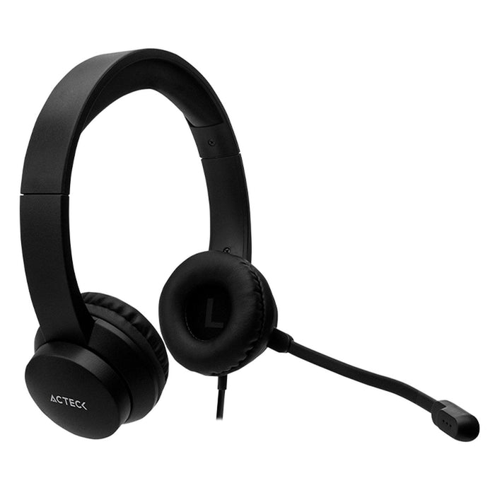 Audifono Diadema para Call Center ACTECK DISCOVER HU430 Alambrico microno flexible Negro AC-932233