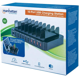 Estacion de Carga MANHATTAN 10 Puertos USB 2.0 Carga Rapida 180009